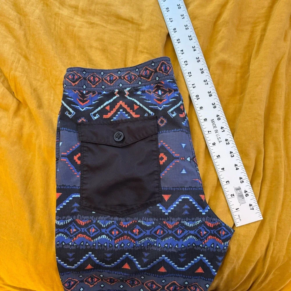 Billabong Adventure Division Mens Geometric Ripstop Board Shorts Blue Orange M